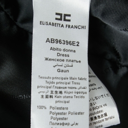 Pre Owned Elisabetta Franchi Black Crepe Double Breasted Belted Blazer M