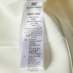 Pre Owned Elisabetta Franchi White Crepe Faux Wrap Coat Midi Dress M