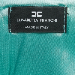 Pre Owned Elisabetta Franchi Mint Blue Crepe Chain Strapped Short Dress M