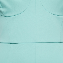 Pre Owned Elisabetta Franchi Mint Blue Crepe Chain Strapped Short Dress M