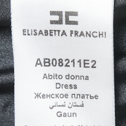 Pre Owned Elisabetta Franchi Black Crepe Double Breasted Blazer Dress S