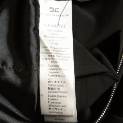 Pre Owned Elisabetta Franchi Black Synthetic Ruched Mini Dress L