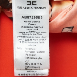 Pre Owned Elisabetta Franchi Orange Crepe Bustier Midi Dress L
