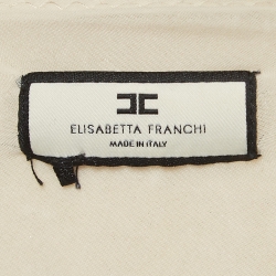 Pre Owned Elisabetta Franchi Gold Sequin Ruched One Shoulder Gown M