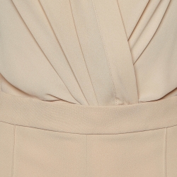 Pre Owned Elisabetta Franchi Beige Crepe Detachable Jumpsuit S