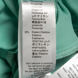 Pre Owned Elisabetta Franchi Blue Chiffon Crossover Bodysuit Shirt M