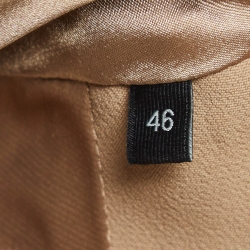 Pre Owned Elisabetta Franchi Light Brown Crepe Blazer L