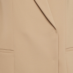Pre Owned Elisabetta Franchi Light Brown Crepe Blazer L