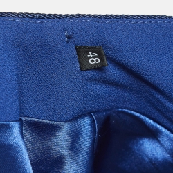 Elisabetta Franchi Blue Crepe Buttoned Jacket XL