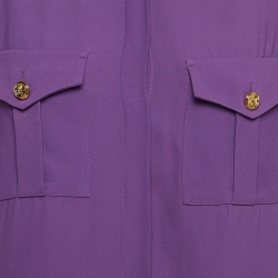 Pre Owned Elisabetta Franchi Purple Crepe Blouse L