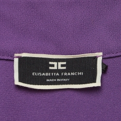 Pre Owned Elisabetta Franchi Purple Crepe Blouse L