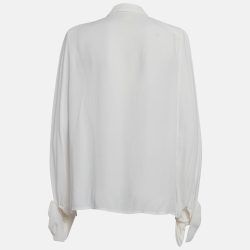 Elisabetta Franchi White Crepe Blouse L