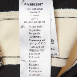 Pre Owned Elisabetta Franchi Black Contrast Trim Jersey Belted Slim Pant S