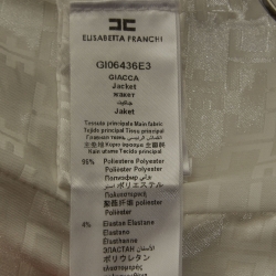 Elisabetta Franchi White Crepe Double Breasted Blazer M