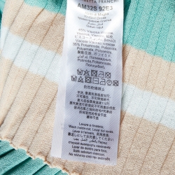 Pre Owned Elisabetta Franchi Green Rib Knit Frilled Midi Dress S