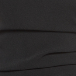 Pre Owned Elisabetta Franchi Black Crepe Ruched Asymmetric Midi Dress M 