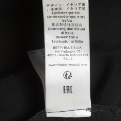 Pre Owned Elisabetta Franchi Black Crepe Ruched Asymmetric Midi Dress M 