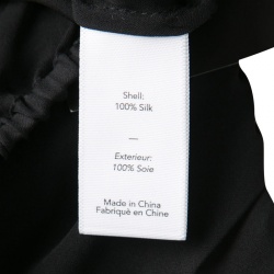 Pre Owned Elizabeth & James Black Silk Ruffled Trim Off Shoulder Cropped Denny Top S