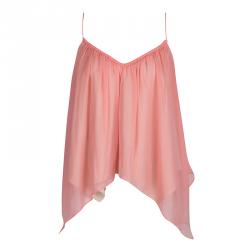 Elizabeth & James Pink Silk Asymmetric Layered Sleeveless Top L
