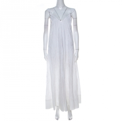 Elizabeth and James White Cotton Denali Maxi Dress S 