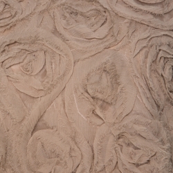 Pre Owned Elizabeth & James Beige Silk Floral Applique Milena Rosette Top M