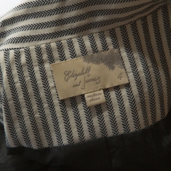 Elizabeth & James Monochrome Arrow Striped Linen and Cotton Blazer S
