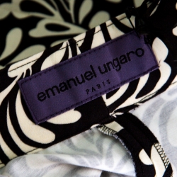 Emanuel Ungaro Monochrome Floral Print Tapered Trousers L