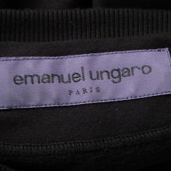 Emanuel Ungaro Black Metallic Panel Detail Sweatshirt S