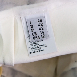 Pre Owned Emanuel Ungaro White And Black Floral Lace Trim Straight Fit Trousers L