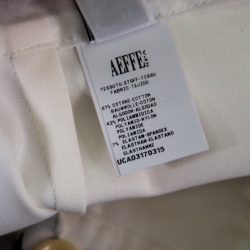 Pre Owned Emanuel Ungaro White And Black Floral Lace Trim Straight Fit Trousers L