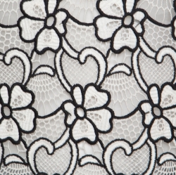 Pre Owned تانك توب إيمانويل أونغارو شبه شفاف أبيض وأسود دانتيل قطن مورد M