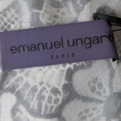 Pre Owned تانك توب إيمانويل أونغارو شبه شفاف أبيض وأسود دانتيل قطن مورد M