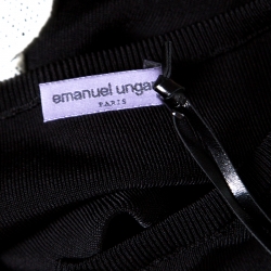 Pre Owned Emanuel Ungaro Black Floral Applique Lace Sleeve Detail Cardigan  L