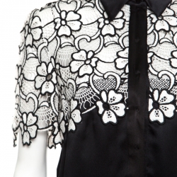 Pre Owned بلوزة إيمانويل أونغارو دانتيل مونوكرومي مورد مفرغ S