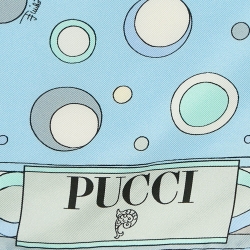 Pre Owned Emilio Pucci Blue Print Silk Scarf 