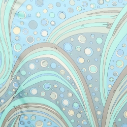 Pre Owned Emilio Pucci Blue Print Silk Scarf 
