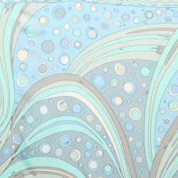 Pre Owned Emilio Pucci Blue Print Silk Scarf 