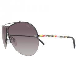Pre Owned Emilio Pucci Shiny Black/Gradient Bordeaux EP0031 Aviator Sunglasses