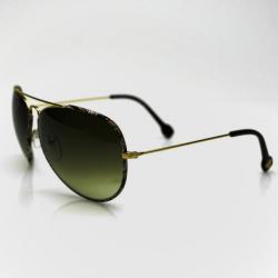 Pre Owned Emilio Pucci Gold EP125S Aviator Unisex Sunglasses