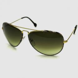 Pre Owned Emilio Pucci Gold EP125S Aviator Unisex Sunglasses