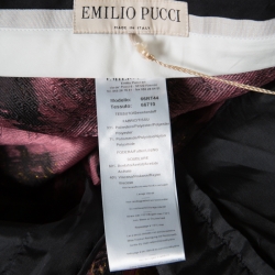 Emilio Pucci Black Feather Patterned Jacquard Pants M