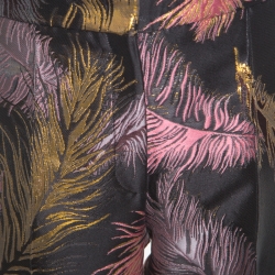 Emilio Pucci Black Feather Patterned Jacquard Pants M