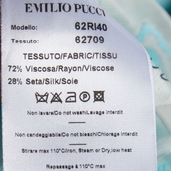 Emilio Pucci Blue Front Tie Detail Robe XL