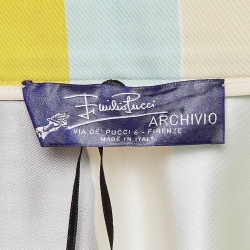 Emilio Pucci Multicolor Stars And Stripe Print Satin Archivio Midi Skirt S