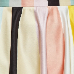 Emilio Pucci Multicolor Stars And Stripe Print Satin Archivio Midi Skirt S