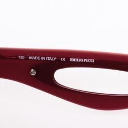 Pre Owned Emilio Pucci Coral Red Square Womens Sunglasses