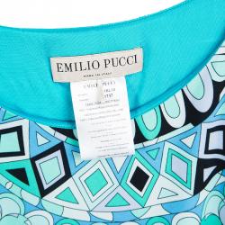 فستان إيميليو بوتشي درابيه بلا أكمام مطبوع متعدد الألوان M