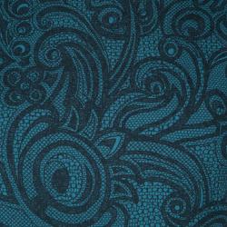 Pre Owned Emilio Pucci Blue Paisley and Net Print Ruffled Sleeve Wool Dress S