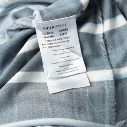 مملوكة مسبقًا فستان إيميليو بوتشي بلا أكمام تريكو مخطط مطبوع أسود M