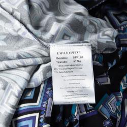 Pre Owned فستان إيميليو بوتشي أكمام طويلة حزام مطبوع متعدد الألوان M